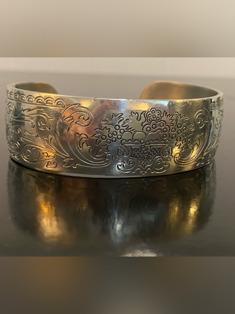 Lenox Kirk Stieff Collection Etched Pewter Cuff Bracelet with Original Box - Picture 2 of 15